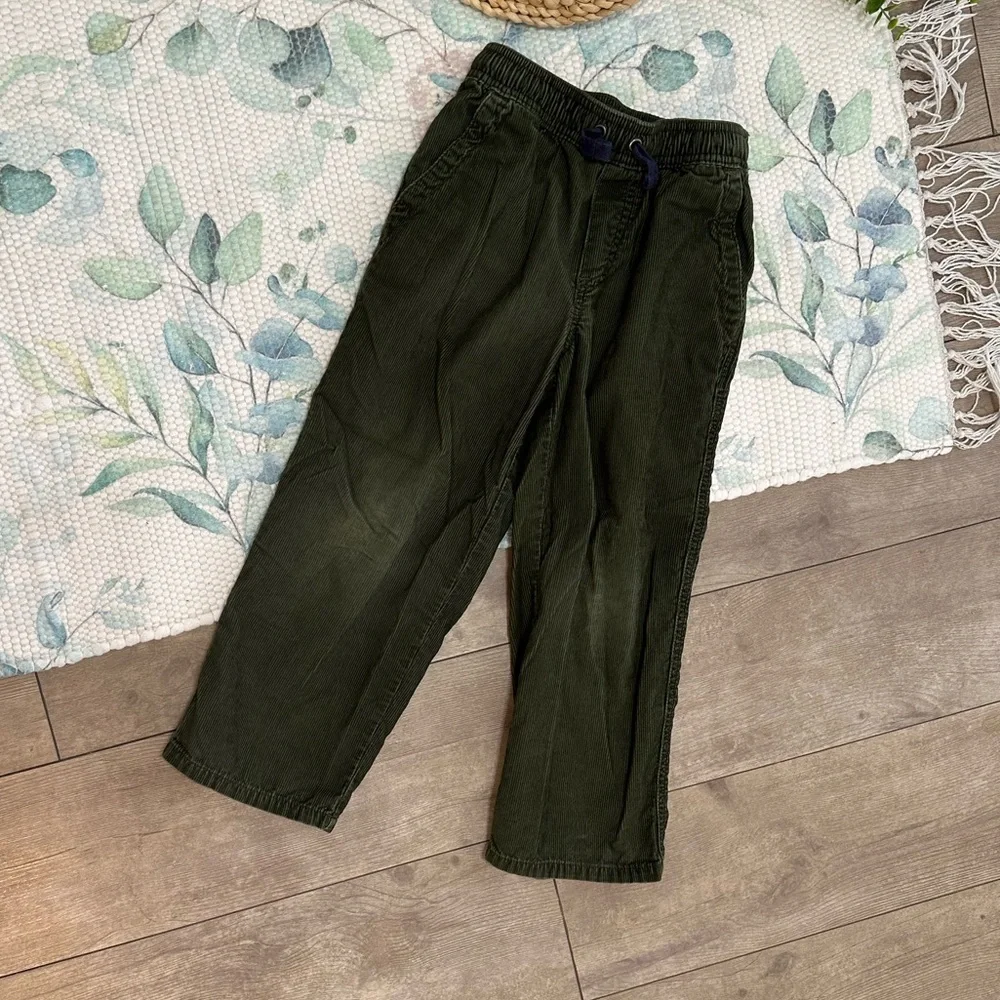 Hanna Andersson Boys Forest Green Corduroy Cord Pants Size 110 (5)